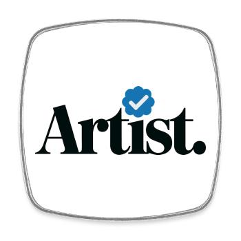 Verified Artist Funny - Square fridge magnet - white - Front