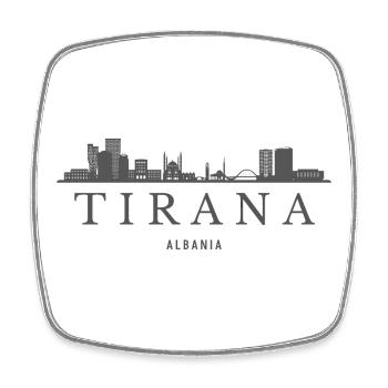 Tirana, Albanie, la silhouette de Tirana - Magnet carré - blanc - Devant