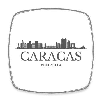 Caracas, Venezuela, die Skyline von Caracas - Viereckiger Kühlschrankmagnet - Weiß - Vorne