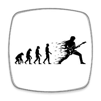 Evolution Gitarrist Shirt Sticker für Rock Fans - Viereckiger Kühlschrankmagnet - Weiß - Vorne