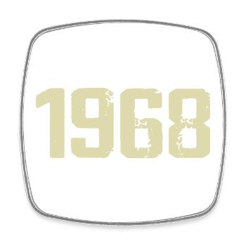 Jubiläum 1968 - Viereckiger Kühlschrankmagnet - Weiß - Vorne