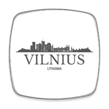 Vilnius Lithuania, Vilnius skyline - Square fridge magnet - white - Front