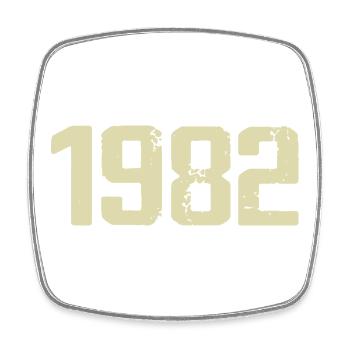Jubiläum 1982 - Viereckiger Kühlschrankmagnet - Weiß - Vorne