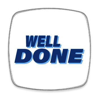 WELL DONE - Square fridge magnet - white - Front