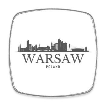 Warsaw Poland, Warsaw skyline - Square fridge magnet - white - Front