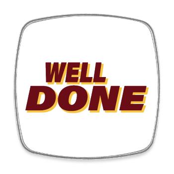 WELL DONE - Square fridge magnet - white - Front