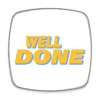 WELL DONE - Square fridge magnet - white - Front