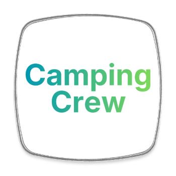 Camping Crew - Viereckiger Kühlschrankmagnet - Weiß - Vorne
