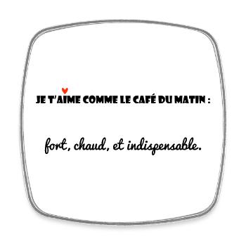 MESSAGE. CITATIONS. HUMOUR. CITATIONS DRÔLES - Magnet carré - blanc - Devant