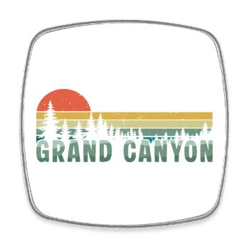 Retro Grand Canyon National Park - Square fridge magnet - white - Front