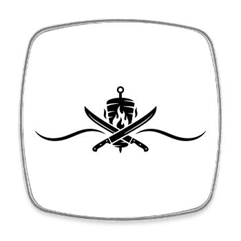 Döner Skewer Kebab - Square fridge magnet - white - Front