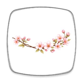 Kirschblüten Zweig Frühlingsmotiv - Viereckiger Kühlschrankmagnet - Weiß - Vorne
