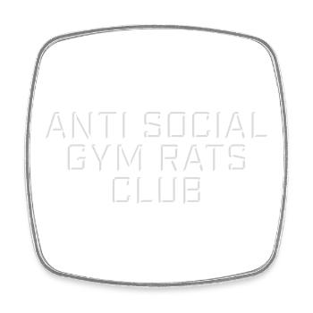 Anti Social Gym Rats Club Funny Fitness Saying - Square fridge magnet - white - Front
