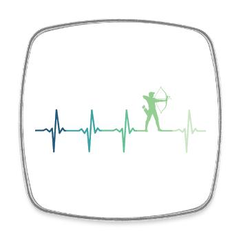 Archery Archery Heartbeat - Square fridge magnet - white - Front