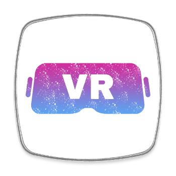 Lunettes vidéo rétro VR VR Vintage Gamer - Magnet carré - blanc - Devant