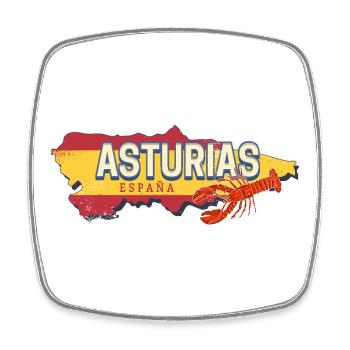 Asturien Spanien Retro Region Landkarte Souvenir - Viereckiger Kühlschrankmagnet - Weiß - Vorne