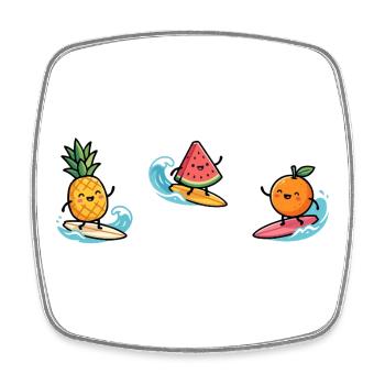 Fruit Cocktail Surfer : Divertissement Tropical Summer - Magnet carré - blanc - Devant