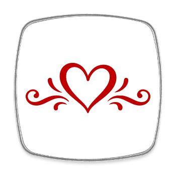 Herz Symbol - Viereckiger Kühlschrankmagnet - Weiß - Vorne