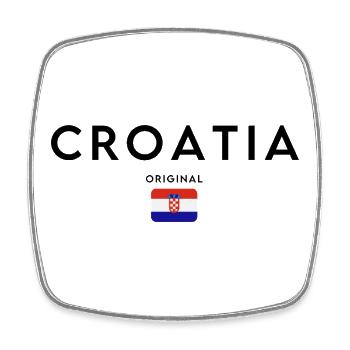 Kroatien-Flagge, elegantes minimalistisches Design - Viereckiger Kühlschrankmagnet - Weiß - Vorne