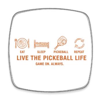 Pickleball Mange Sommeil Répète Joueur drôle Amour - Magnet carré - blanc - Devant