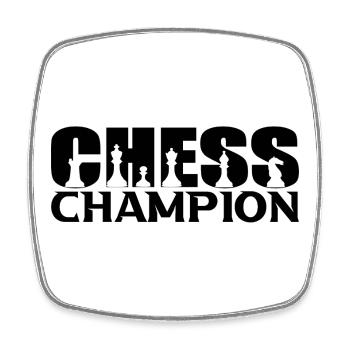 Échecs - Magnet carré - blanc - Devant