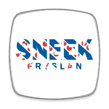 Sneek Friesland Fryslan Flagge Shirt, Hoodie, Bag - Viereckiger Kühlschrankmagnet - Weiß - Vorne