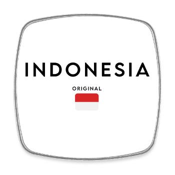 Indonesian pride, minimalist sleek design - Square fridge magnet - white - Front