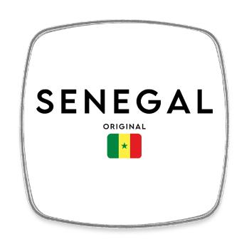 Fierté sénégalaise, design minimaliste et élégant - Magnet carré - blanc - Devant