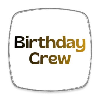 Birthday Crew - Viereckiger Kühlschrankmagnet - Weiß - Vorne