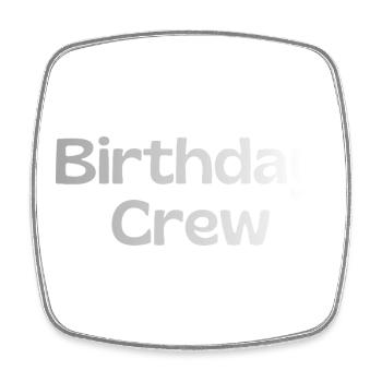 Birthday Crew - Viereckiger Kühlschrankmagnet - Weiß - Vorne