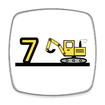 Bagger - Viereckiger Kühlschrankmagnet - Weiß - Vorne