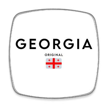 Drapeau de Géorgie, design minimaliste élégant - Magnet carré - blanc - Devant