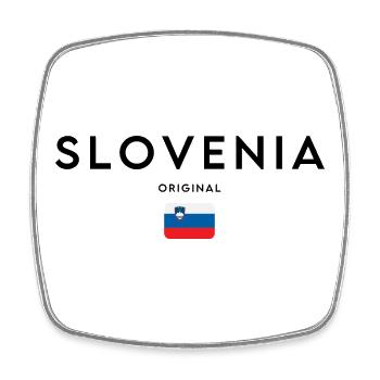 Slowenische Flagge, elegantes minimalistisches Design - Viereckiger Kühlschrankmagnet - Weiß - Vorne