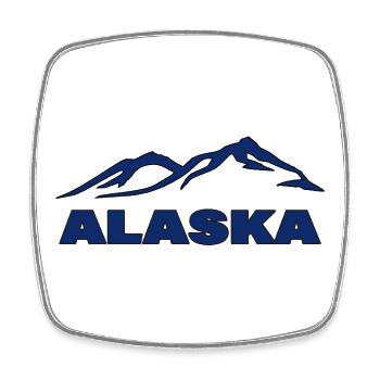 ALASKA - Viereckiger Kühlschrankmagnet - Weiß - Vorne