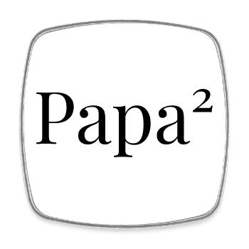 Papa² – Double the Love - Viereckiger Kühlschrankmagnet - Weiß - Vorne