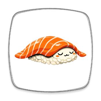 Sleeping Nigiri – Retro Japan Sushi Illustration - Viereckiger Kühlschrankmagnet - Weiß - Vorne