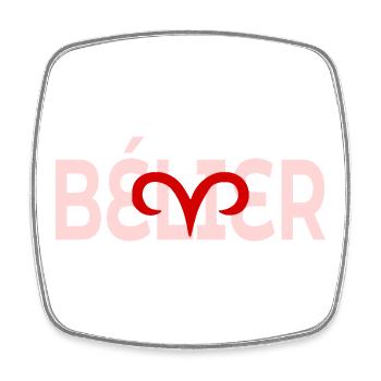 Bélier - Magnet carré - blanc - Devant
