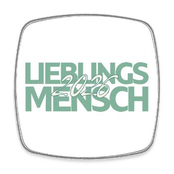 Lieblingsmensch 2026 Mint Script - Viereckiger Kühlschrankmagnet - Weiß - Vorne