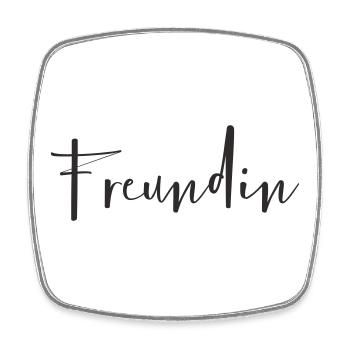 Girlfriend – Loving Text Design - Square fridge magnet - white - Front