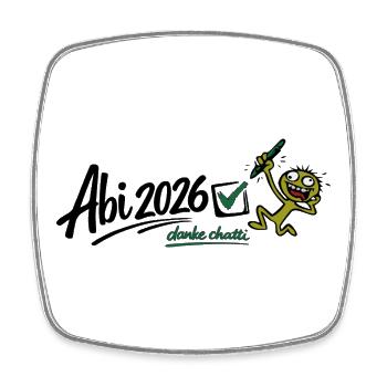 Abi 2026 - Danke Chatti! - Viereckiger Kühlschrankmagnet - Weiß - Vorne