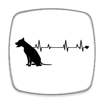 Hund - Viereckiger Kühlschrankmagnet - Weiß - Vorne