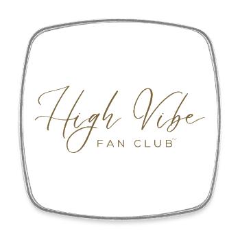 High Vibe Fan Club Logo Tee - Viereckiger Kühlschrankmagnet - Weiß - Vorne