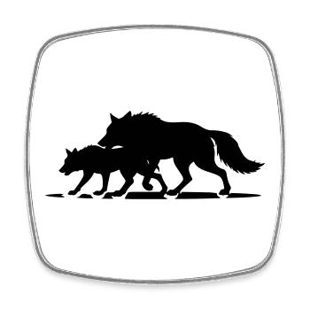 T-shirt Loups Meute - Wolf Pack Strength - Magnet carré - blanc - Devant
