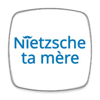 Nietzsche ta mère Bleu Clair - Magnet carré - blanc - Devant