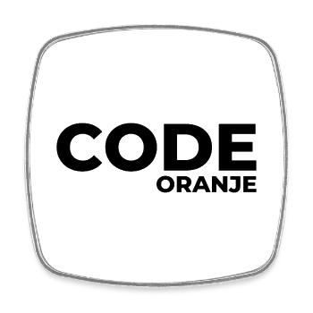 Code Oranje - Nederland - Netherlands Niederlande - Viereckiger Kühlschrankmagnet - Weiß - Vorne