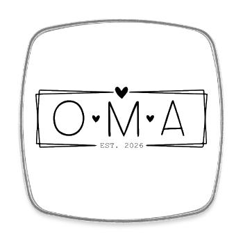 Oma Großmutter 2026 - Viereckiger Kühlschrankmagnet - Weiß - Vorne
