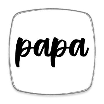 Papa - Viereckiger Kühlschrankmagnet - Weiß - Vorne
