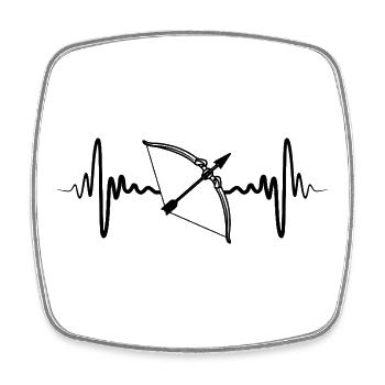 Bow and arrow heart line - Square fridge magnet - white - Front