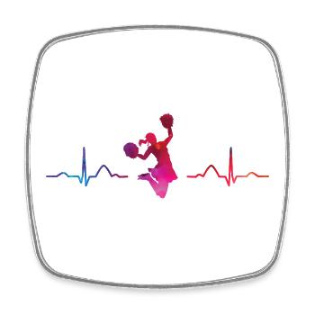 Cheerpom pom girls Mom Cheerleading - Magnet carré - blanc - Devant