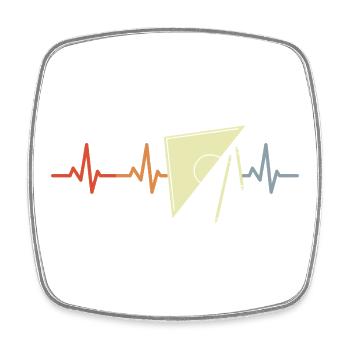 Retro Geotriangle Heart Palpitations - Square fridge magnet - white - Front